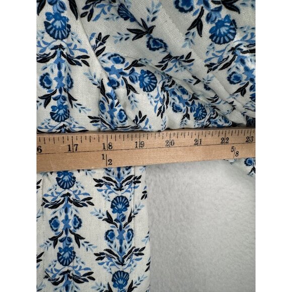 Caroline Constas Linen blend floral quilted jacket cottage core sz M - Picture 6 of 7